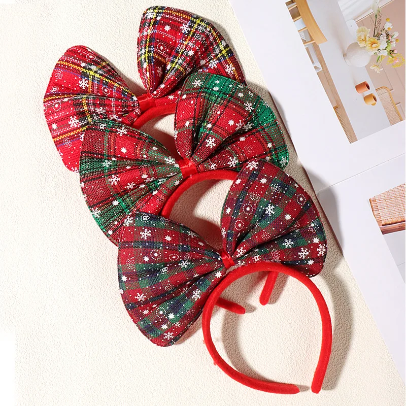 Weihnachten Weihnachten große Schleife Stirnbänder rot grün Haarband HairHopp Weihnachtsschleifen Stirnbänder süße Schleife Haarschmuck für Frauen Mädchen