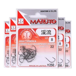 Maruto Fish Hook Stream 2323 Zwarte Japanse weerhaak van koolstofstaal, scherp 1-10 #