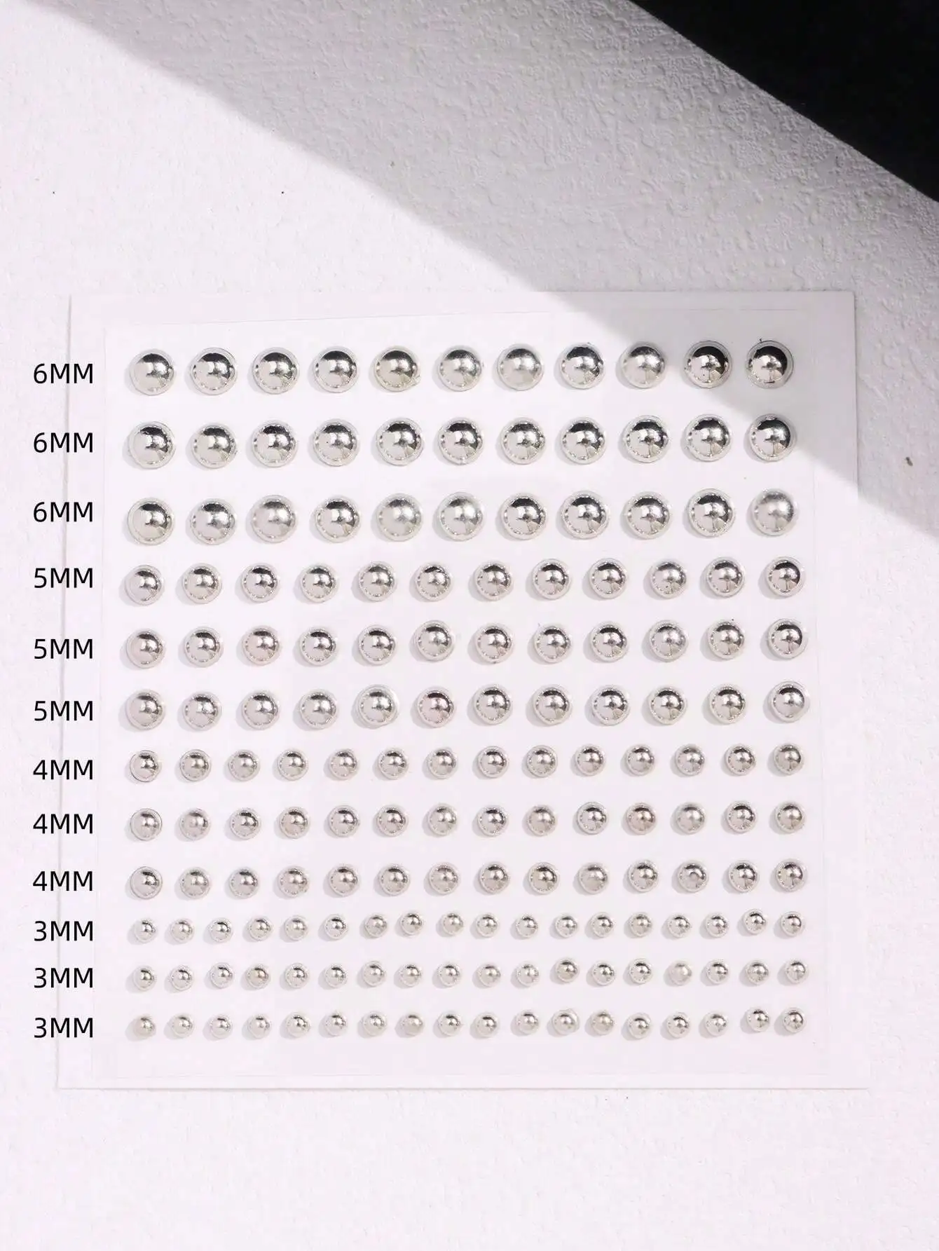 165pcs/Set 3-6mm Silver Plated Acrylic Fake Nose Rings Stickers, Fake Eyebrows Lip Rings, No Piercing Body Jewelry, Face view 2