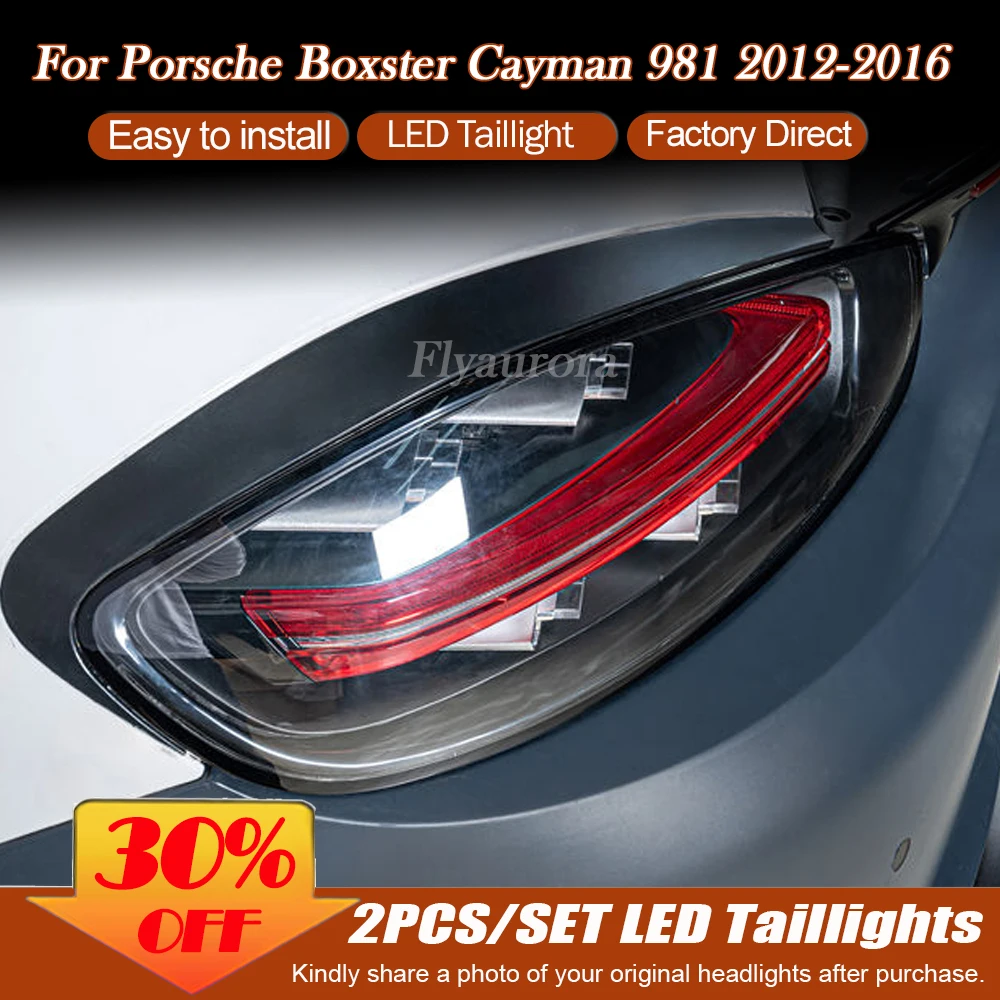 For Porsche 981 Boxster Cayman 2012-2016 982 Replica Facelift Tail Lamp Assembly Rear Light Upgrade Accessories Plug And Play