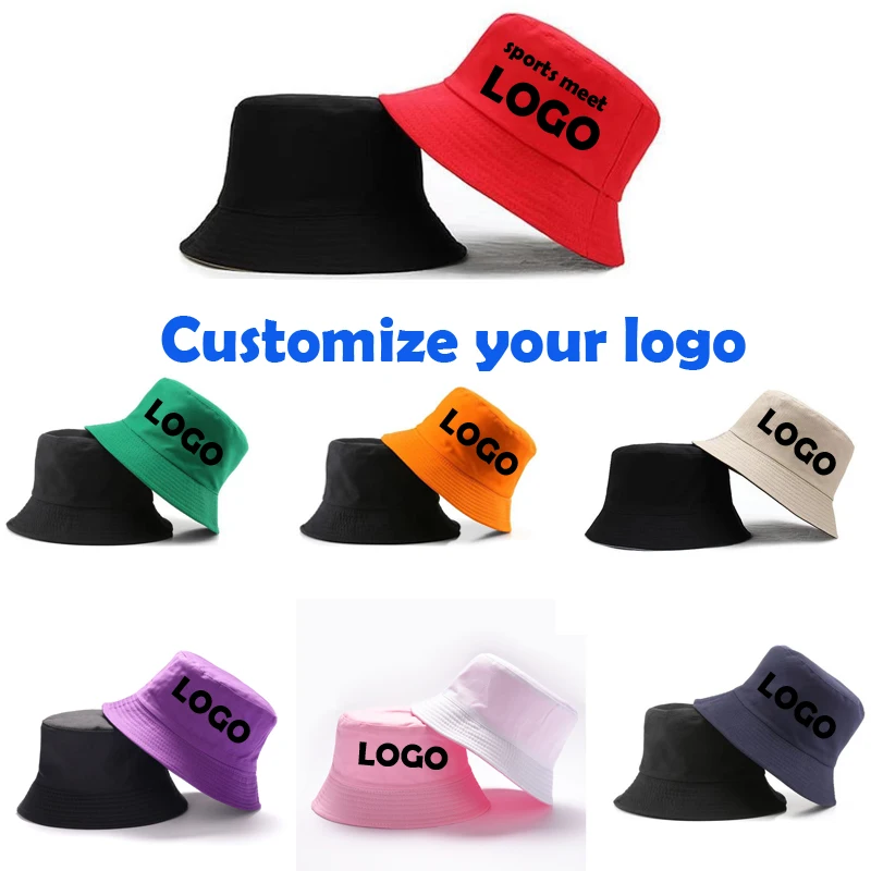 

Customized Logo Bob Bucket Hats Men Women Fisherman Caps Reversible Panama Hat