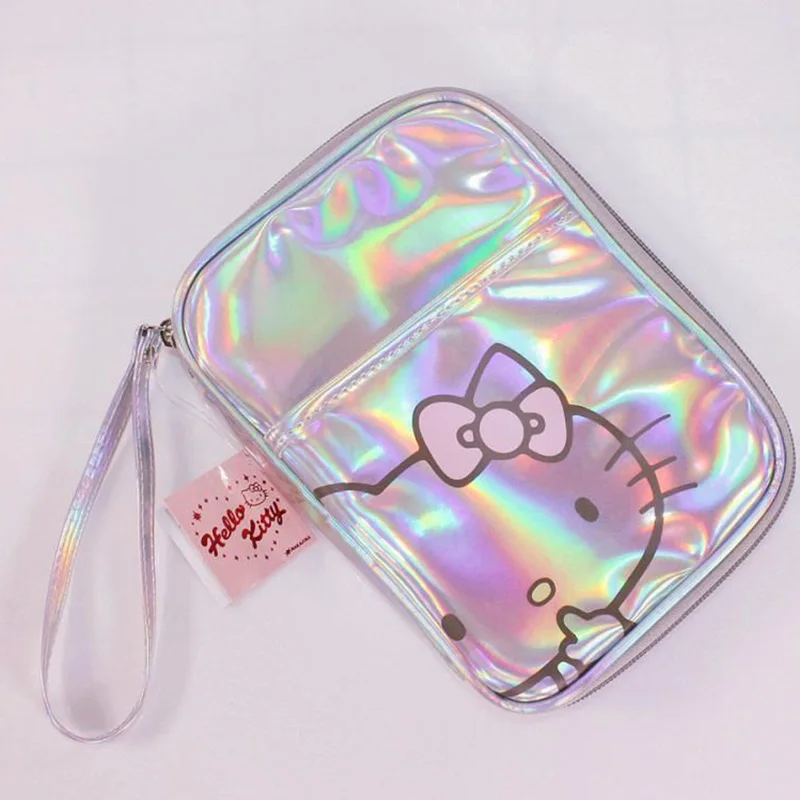 Sanrio Hello Kittys tas penyimpanan ID lucu Anime gadis hati warna mutiara kartun cetak tahan air dompet koin hadiah anak perempuan