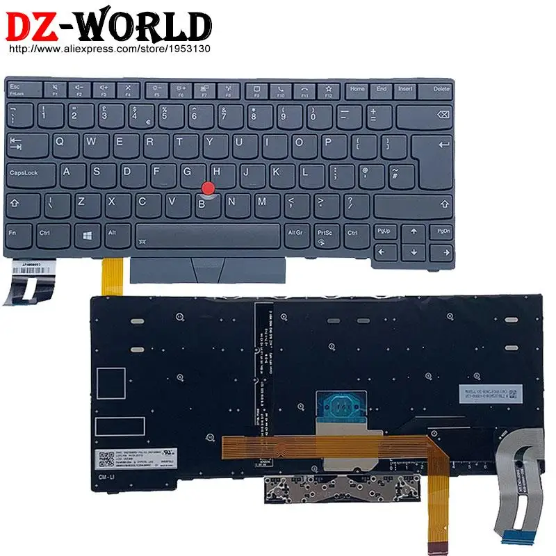 US UK TH GR ARA TUF CFA Gray Backlit Keyboard for Lenovo Thinkpad P14s G2 T14 Gen2 Laptop 5N21B08377 5N21B08406 5N21B08378