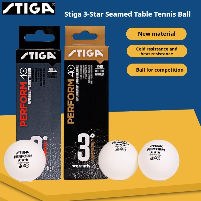 

STIGA 3 Stars Table Tennis Balls 40+ with Seamed ABS New Material Durable ITTF Ping Pong Balls Training Match Balls 3/6pcs