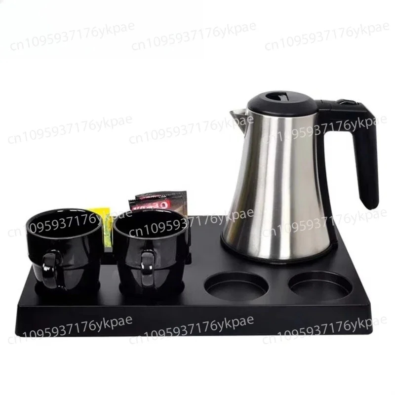 Portable Electric Kettle 0.8 Liters Hotel Kitchen Household Appliances Stainless Steel Tray Set Brewed Water Tea Coffee