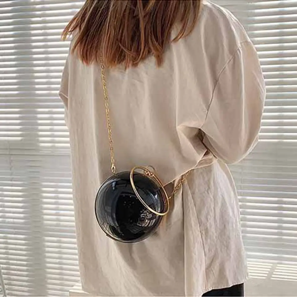 

Elegant Acrylic Evening Banquet Bag Chain Wrist Bag Ball Handbag Shoulder Bag Crossbody Bag Ladies Clutch Bag Wedding