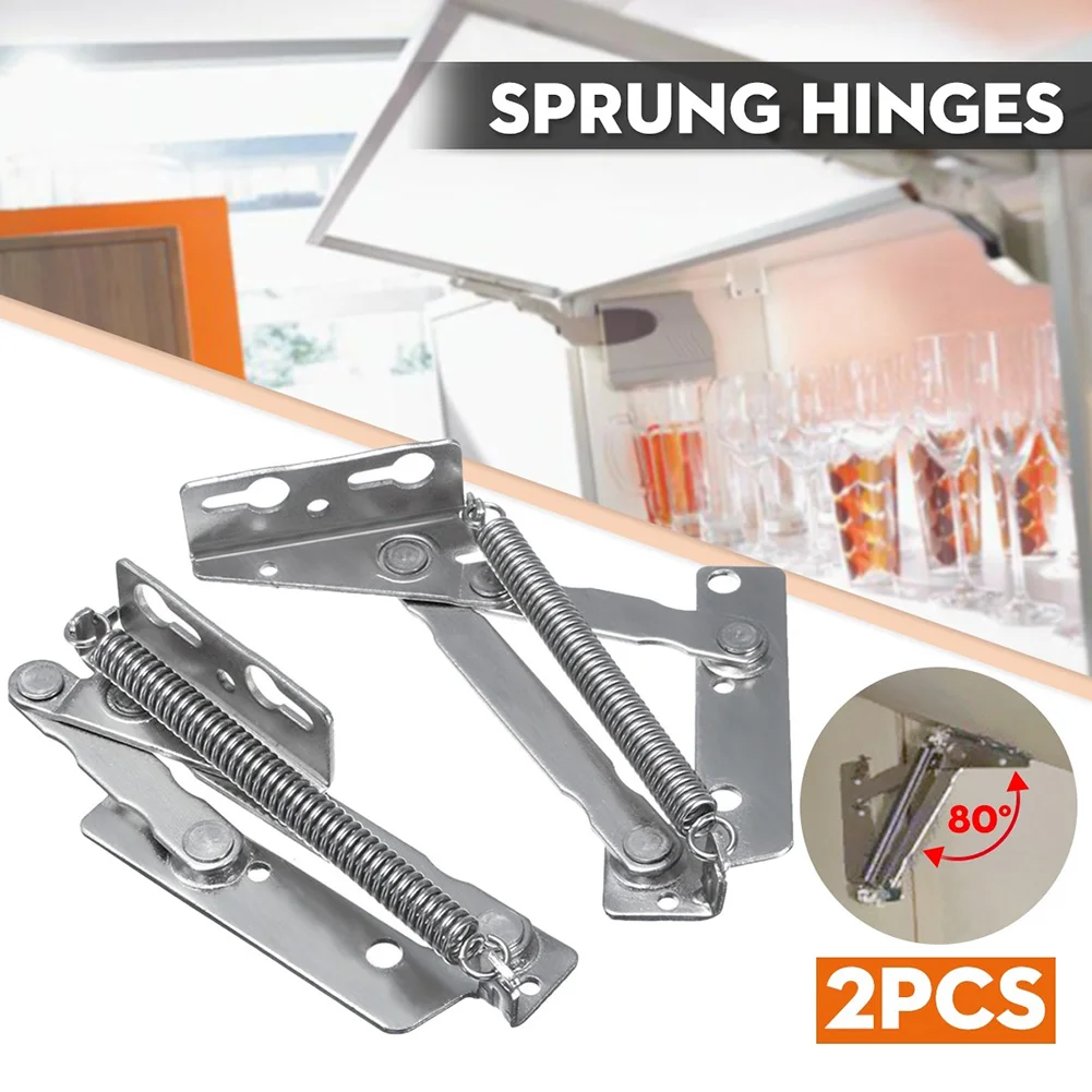 

1 Set Sprung Hinges Flip Up Door Scissor Hinge For Window Camping Car Door Universal Stainless Steel Door And Window Hinges