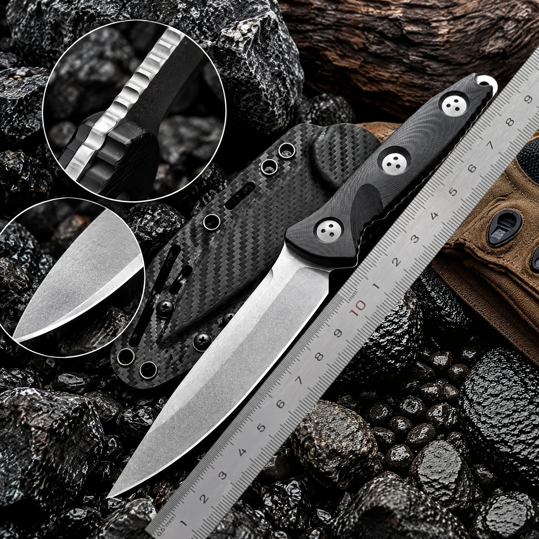 Hochwertiges Outdoor-Messer, Einfach zu Verstauen und Tragbares Werkzeugmesser für Wildnis-Camping und Wandern, Ein Geschenk für Männer