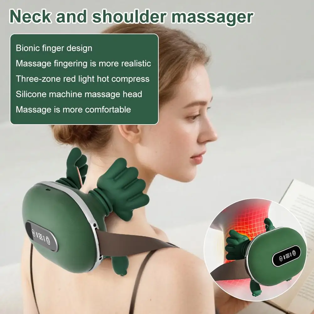 

Беспроводной 4D бионический массажер для шеи и плеч с функцией разминания, для шейного отдела и трапециевидных мышц, с бесщеточным двигателем, массажная накидка-массажер