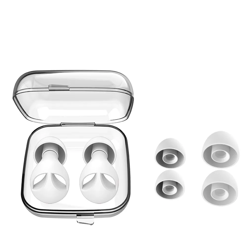 Double-layer noise-resistant silicone reusable earbuds waterproof swimming earplugs for sleeping, diving, surfing, soft and comf
