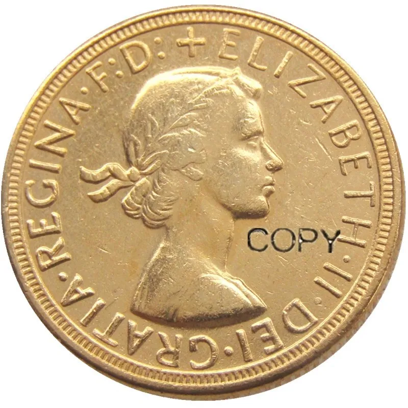 (1957-1968) 10PCS for Choose REGINA FD ELIZABETH II DEI GRATIA GOLD PLATED 1 SOVEREIGN (1LSD) COPY COINS