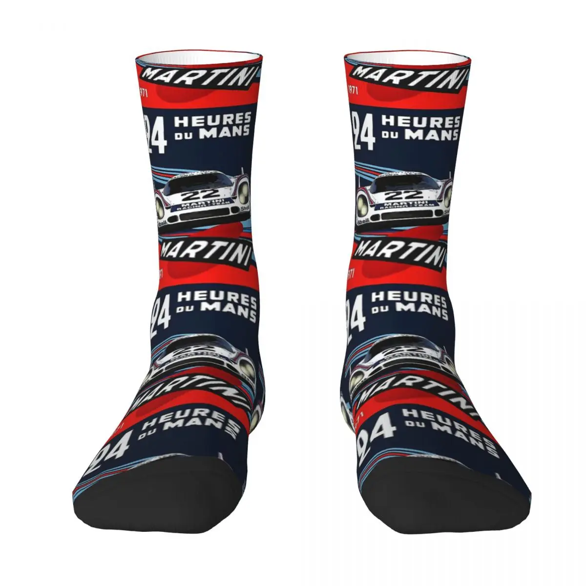 Martini Racing 1971 24 Hours Car Racing Unisex Winter Socks Hiking Fun printing Socks Street Style Crazy Sock