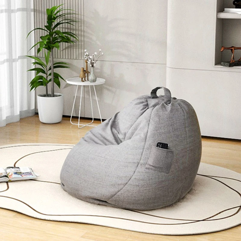 Pouf Inclinable Jaune, Canapé Assis Rond, Fermeture Éclair, Confortable, Mobilier Moderne