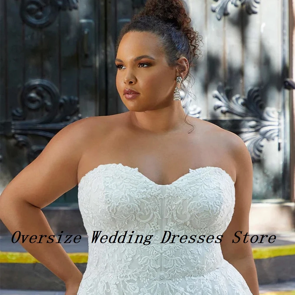 Vestidos de casamento sem alças com renda para mulheres, vestidos de noiva, linha A, sem mangas, charmosos, plus size, verão, 2024