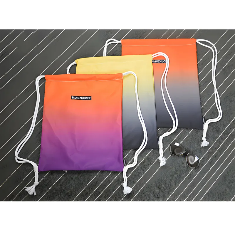 Mochila de Nylon impermeável com Bundle Bolso, Mochila Desportiva Portátil, Acampamento Ao Ar Livre, Lazer, Natação, Saco de Fitness