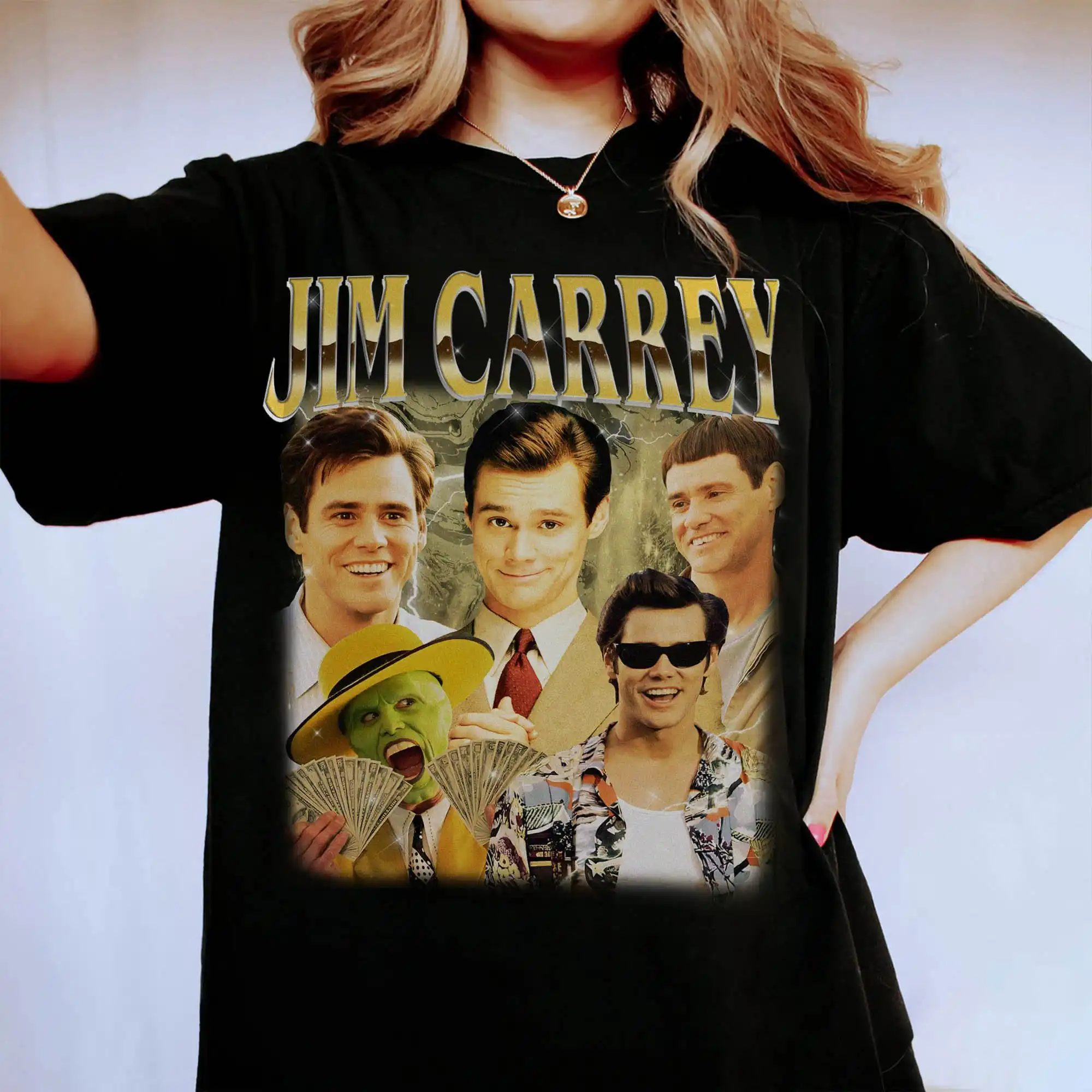 Jim Carrey T Shirt Vintage Bootleg The Mask Ace Ventura