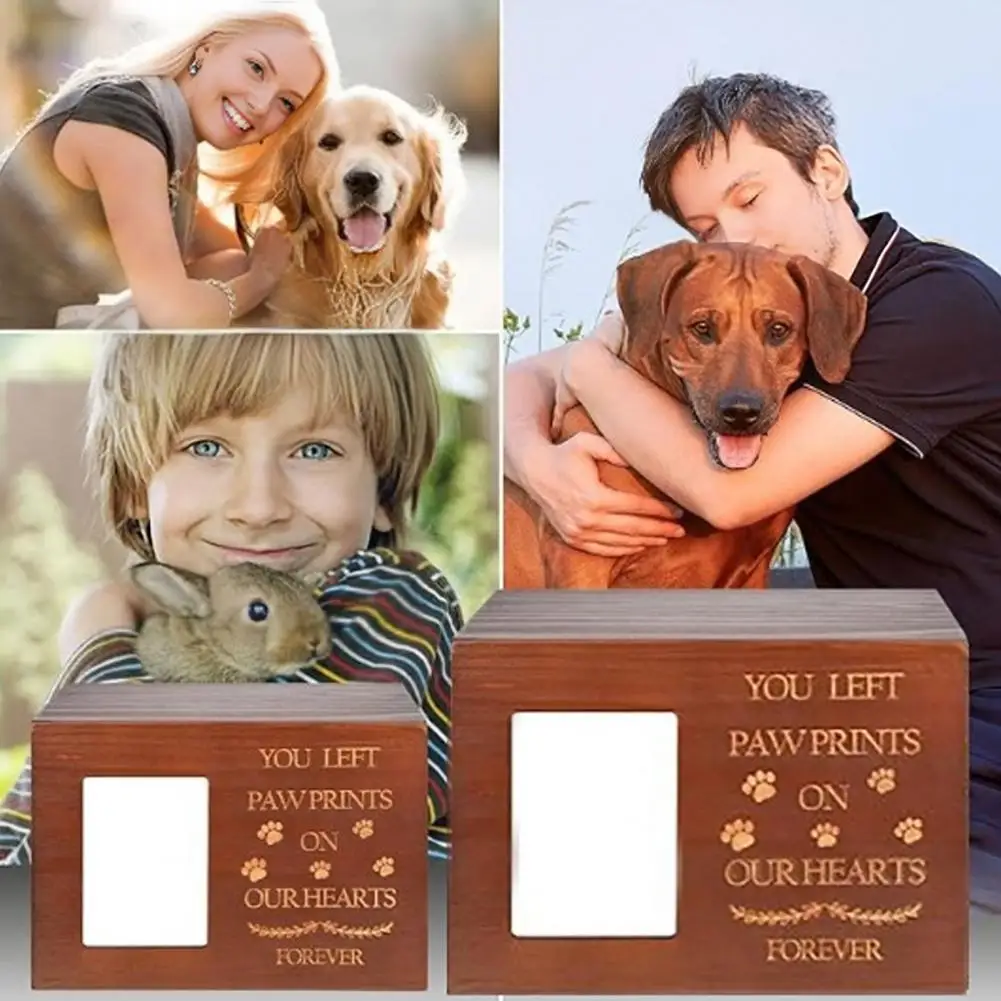 Wooden Pet Urn Solid Wood with - Engraved Wood Frame recension och pris