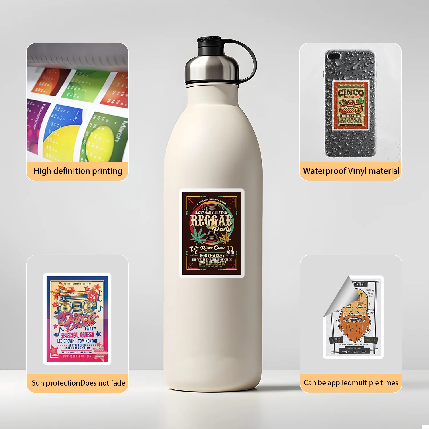 50 pezzi adesivi per poster retrò impermeabili in stile americano decorazione fai da te notebook mobile chitarra valigia tazza d'acqua giocattoli graffiti