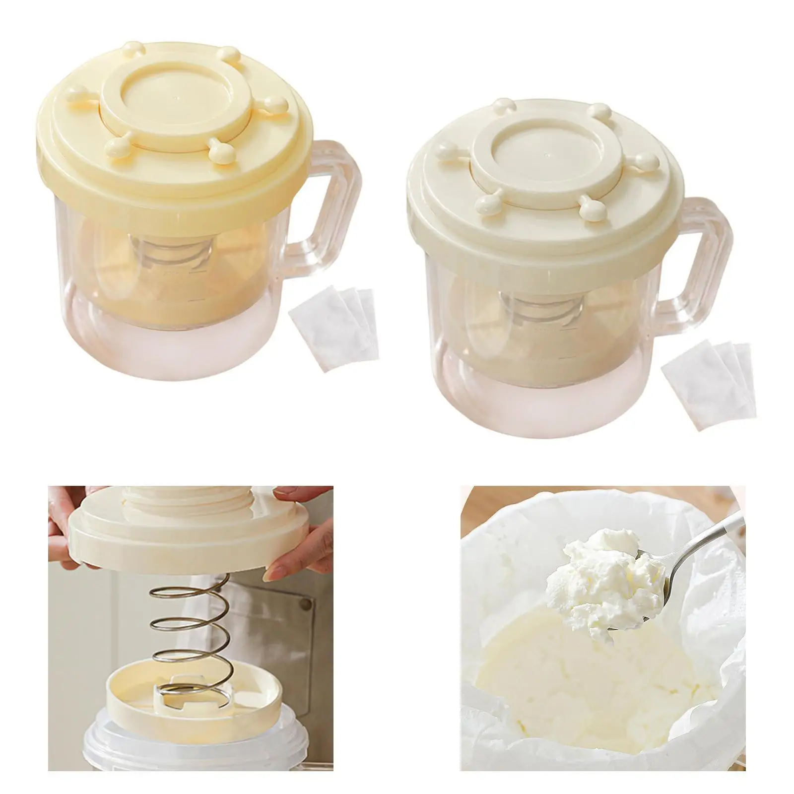 Colador de yogur griego, colador de malla fina, fabricante de queso, fácil de usar, separador de suero doméstico, gabinete, refrigerador, yogurtera