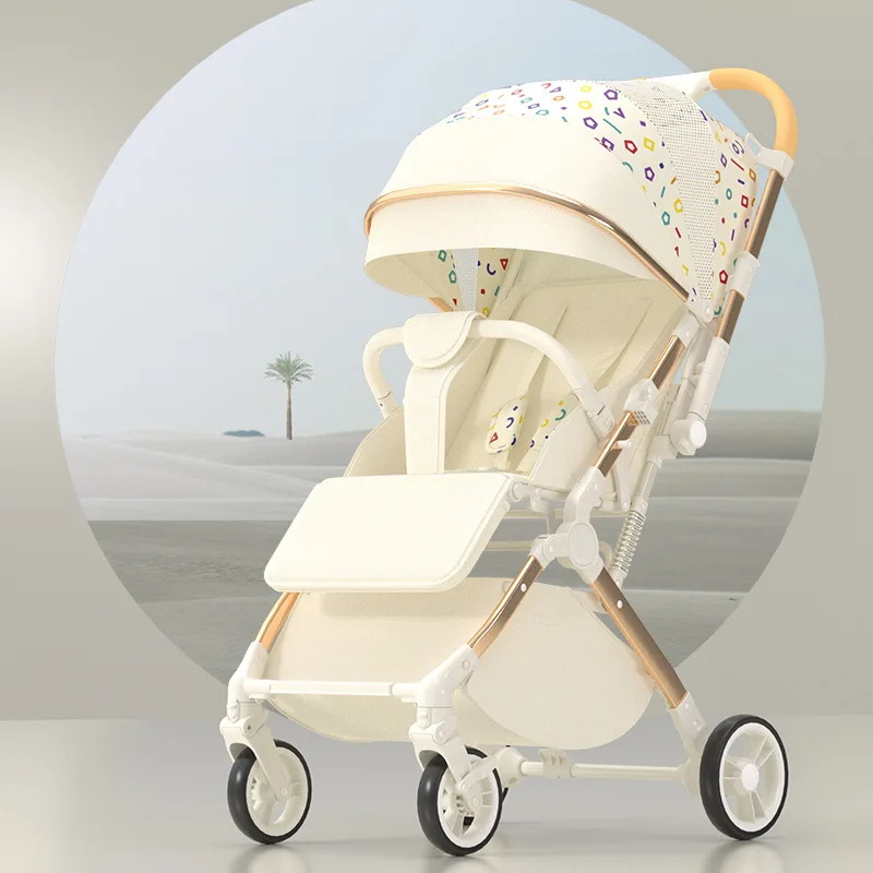 

Baby Stroller Can Sit Or Lie Down Aluminum Frame Baby Stroller Lightweight Foldable High View Baby Stroller For Baby Travel