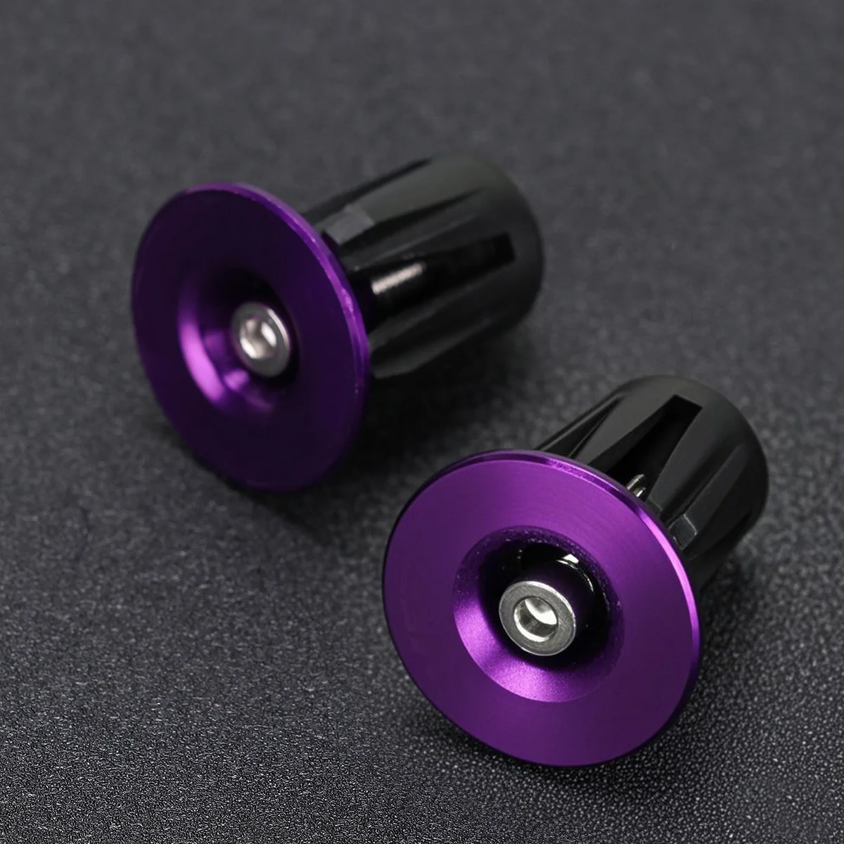

1 Pair Aluminum Alloy Bike Handle Plug 22~24Mm M4X34Mm Purple For Mountain Road Folding Bicycle End Cap Accessories