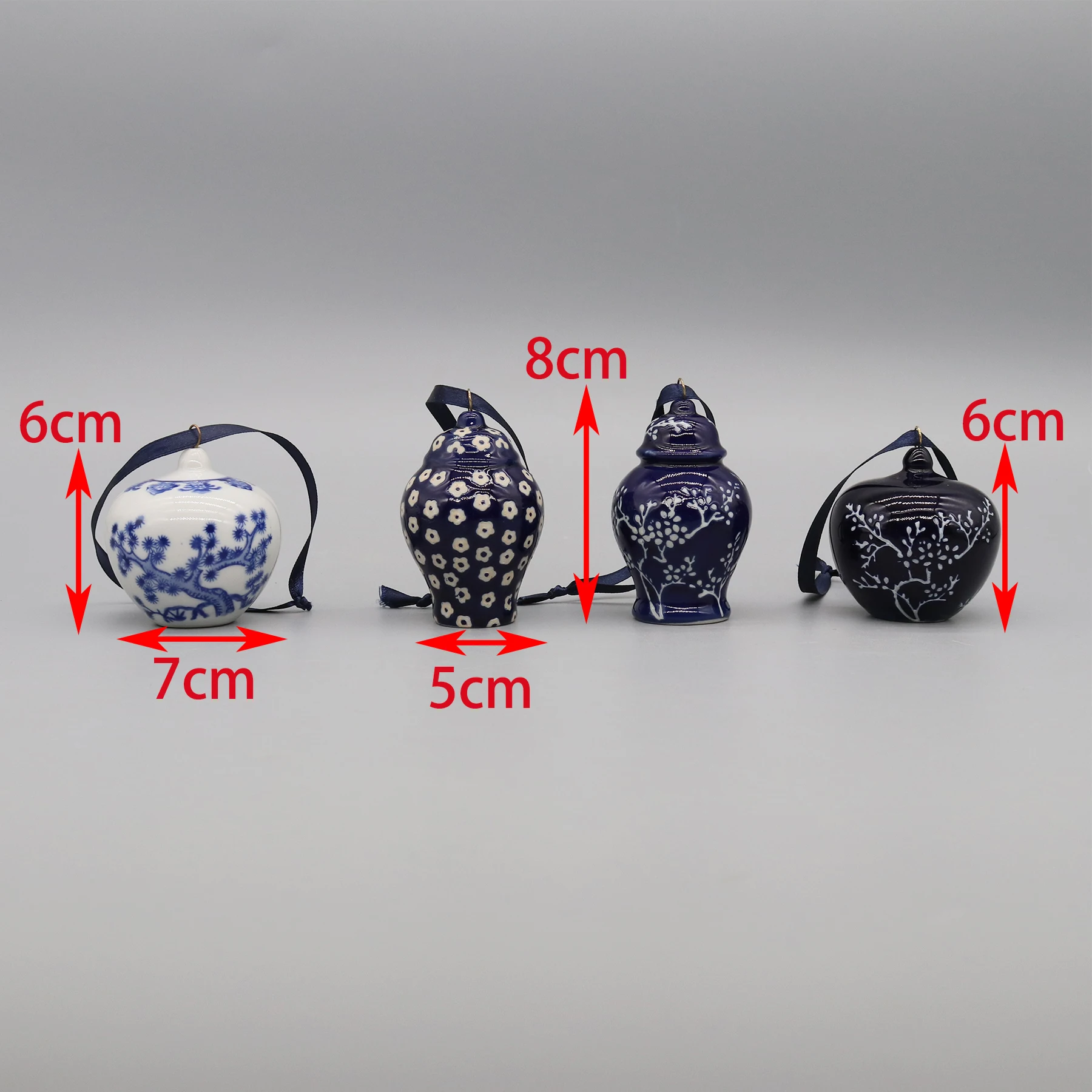 Set of 12 Ceramic Pedants, Mini Ceramic Jar Models, Christmas Ornaments, Home Decoration