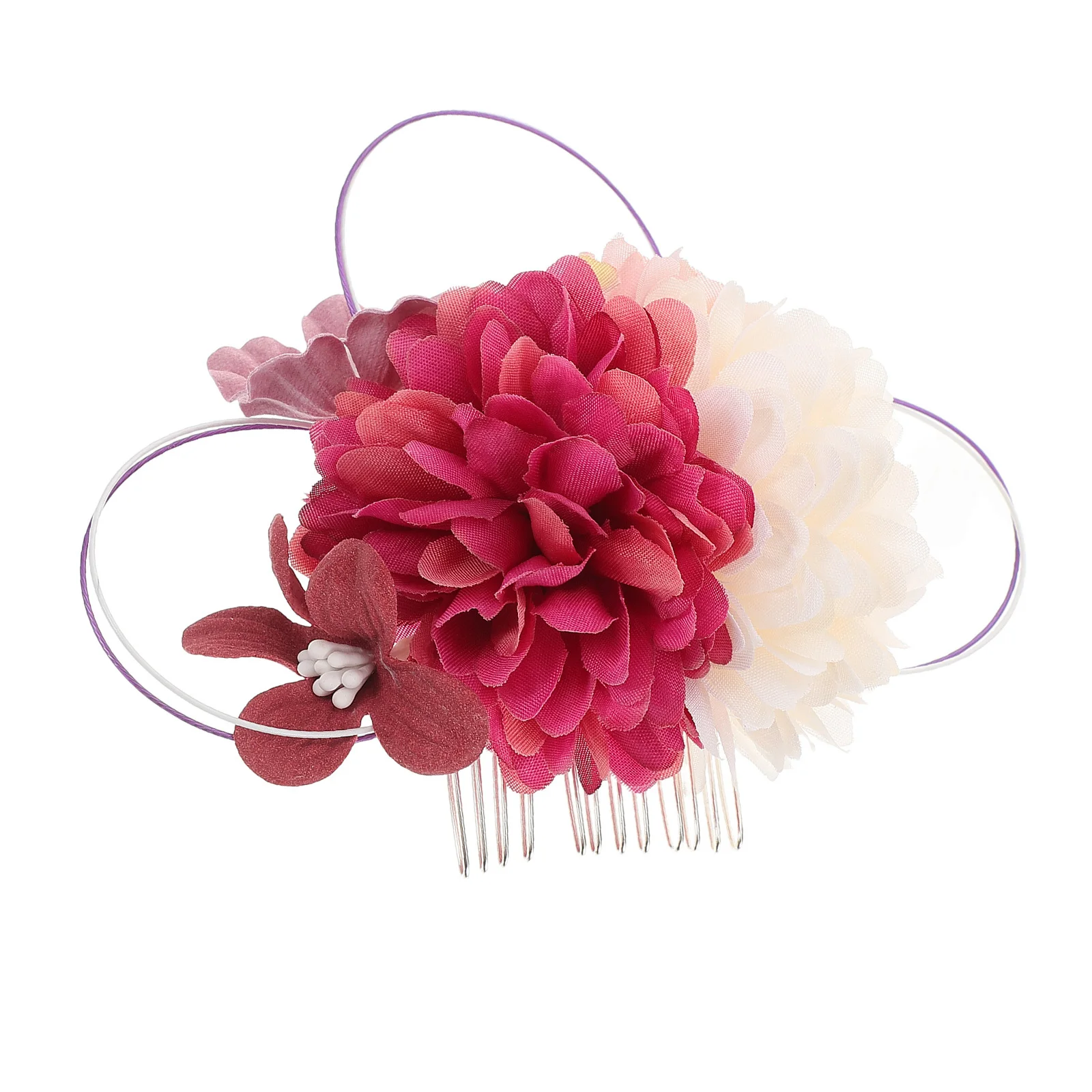 

Японская красная хризантема ручной работы, расческа для волос, заколки с цветочным рисунком, кимоно, гейша, свадебный фестиваль, аксессуары, заколки для волос с цветами