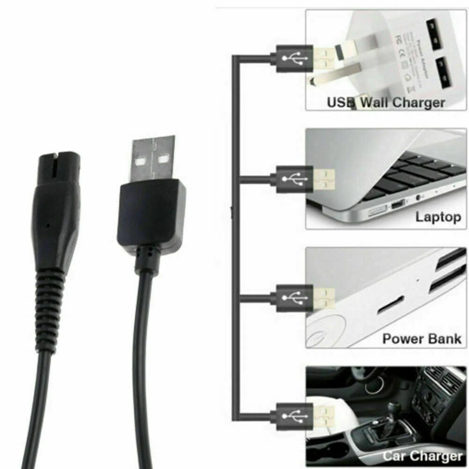 USB Power Charger Cord Cable For Philips OneBlade Shaver/Trimmer A00390 QP2520