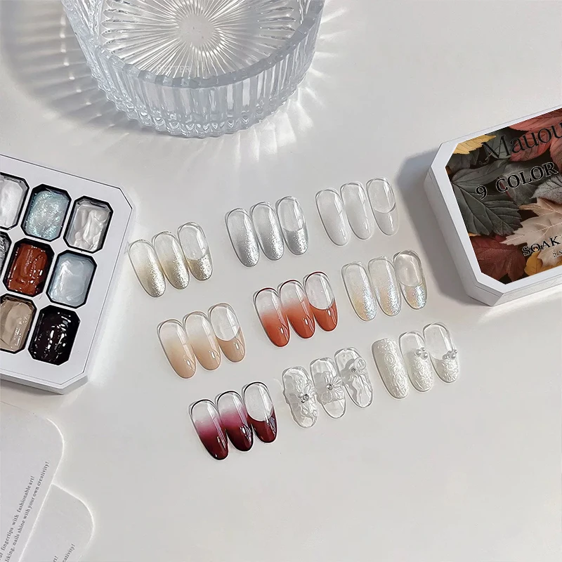 

9-color multi-functional gel nail art tool, new platinum sculpting gel, no-rinse, gradient nail art tool, DIY nail art charm