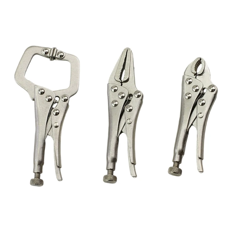 Pack of 3 Large Capacity Multipurpose Clamps Pliers for Wide Ranges Object Applications