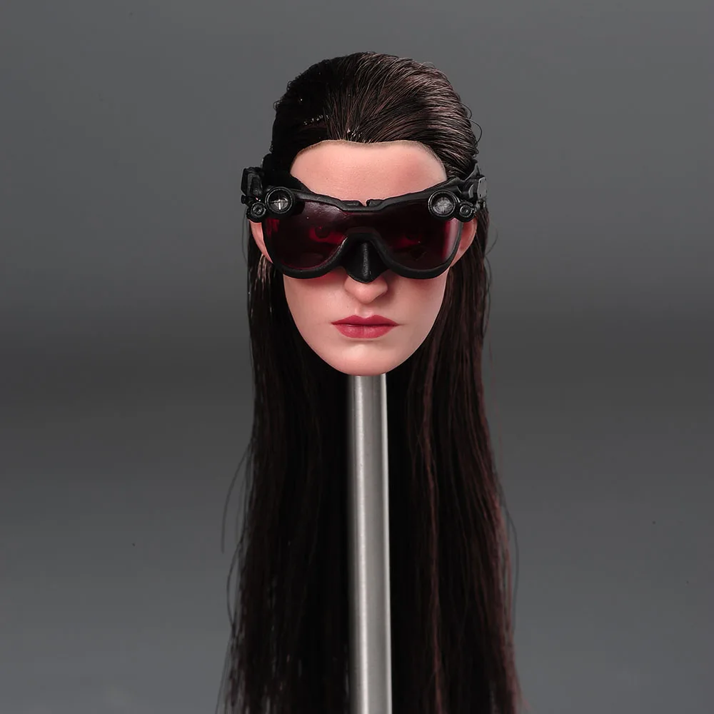 

In Stock 1/6 Scale Head Sculpt Anne Hathaway Carving with Mask Model Fit 12'' Female Soldier Action Figure Body Dolls