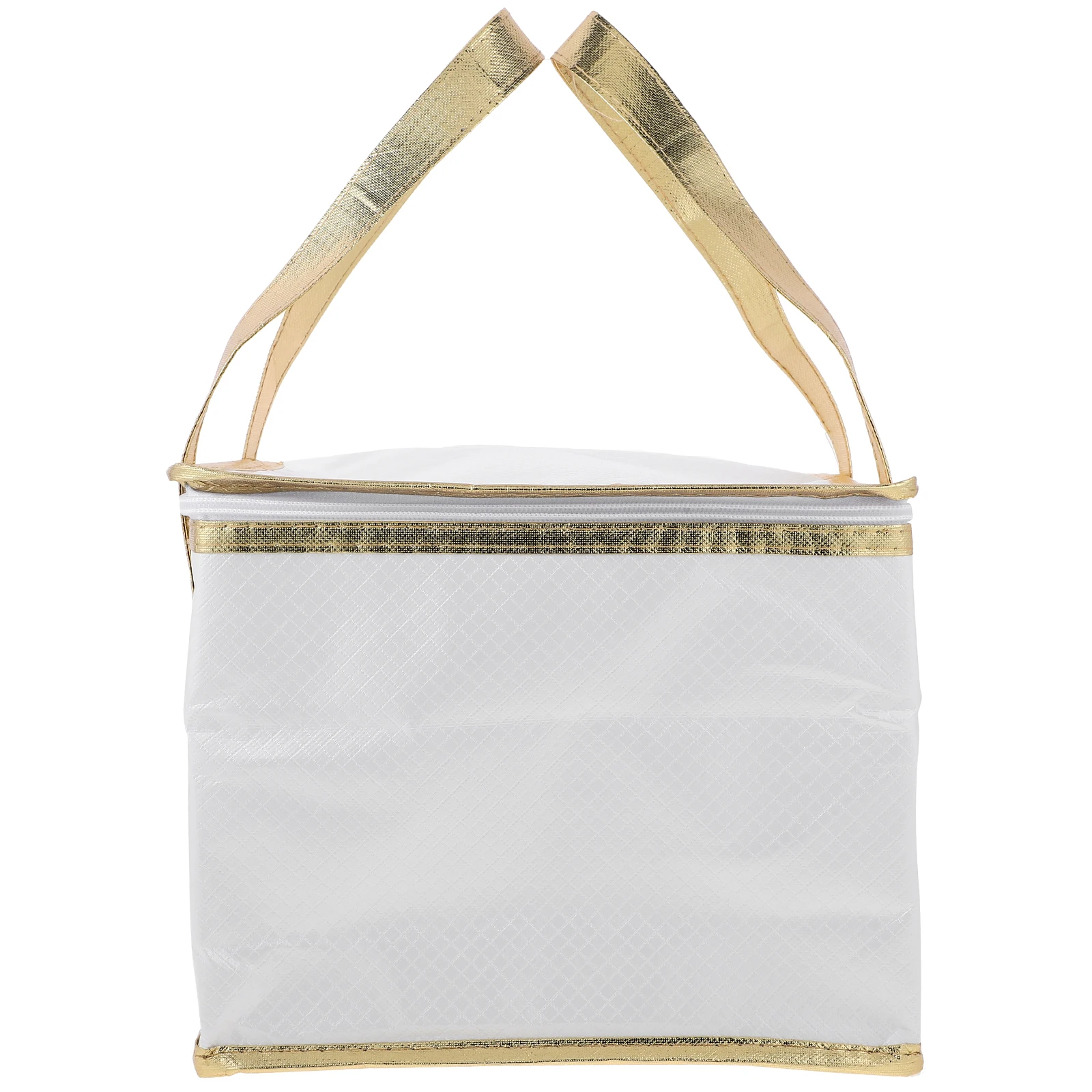 

1pc Insulated Food Bag Thermal Storage Bag For Seafood Portable Handle Zipper Closure Thickened Material Multipurpose