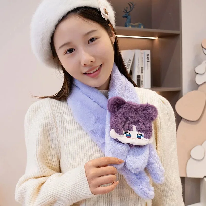 وشاح من القطيفة لشخصية الحب والعميق للجنسين بتصميم كسول هدية شتوية منسوجة حراريًا للأطفال #5