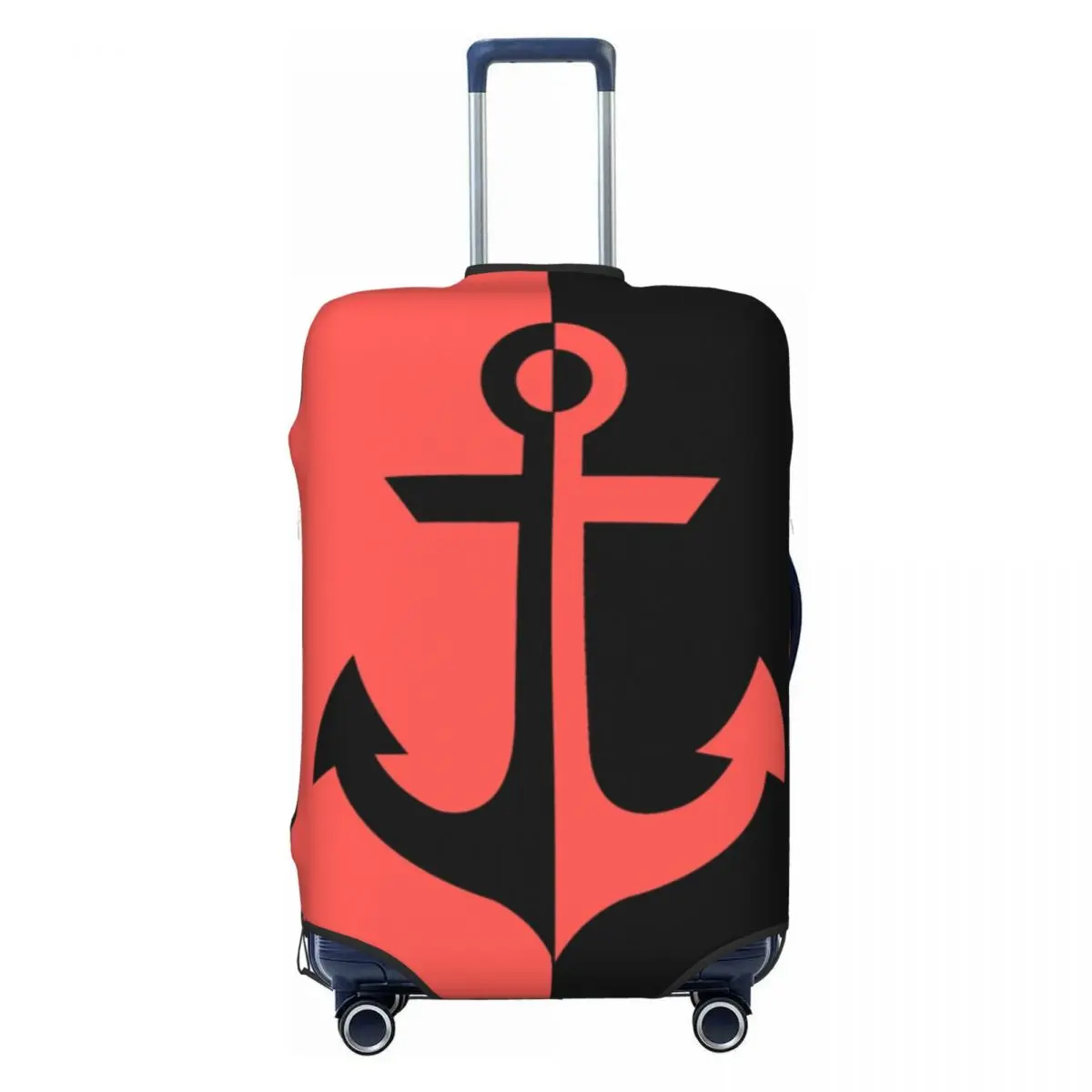 CUSTOM Nautical สีขาวน้ําเงิน Anchor กระเป๋าเดินทาง Protector ตลกเดินทางกะลาสีผจญภัยกระเป๋าเดินทางสําหรับ 18-32 นิ้ว