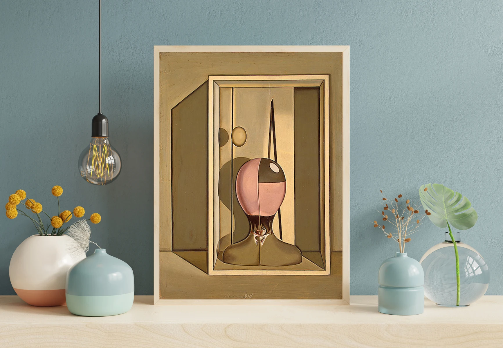 100% handmade Abstract Oil Painting reproduction on linen canvas,Metaphysical Still Life 1918 by Giorgio Morandi,Museum Quality