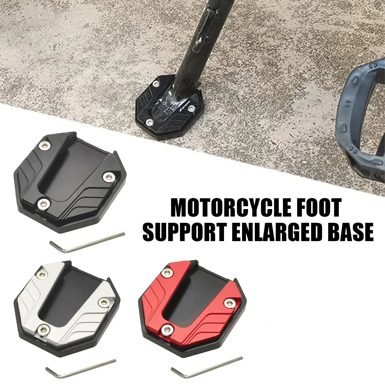 Aluminum Alloy Universal Bike Kickstand Foot Grip Enhanced Stability Adjustable Side Stand Scooter Motorcycle Motor Scooters