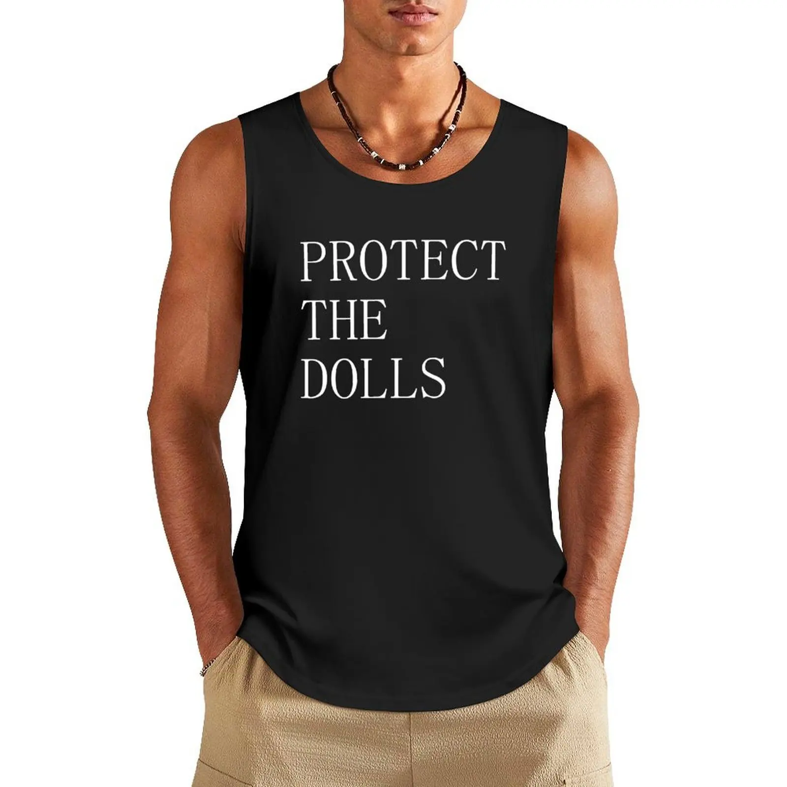 

Protect the Dolls (Black) Tank Top Man summer clothes muscle t-shirt Sports shirt man
