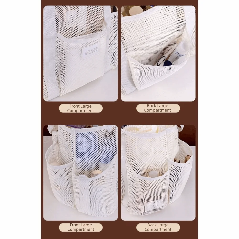 

Multi Functional Pockets Mesh Beach Bag Multi-level Zoning Internal Compartments Large Beach Tote Bag Large Capacity