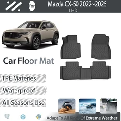 Car Floor Mats For Mazda CX-50 CX50 CX 50 VA 2022 2023 2024 2025 Waterproof Pad Foot Carpet Floor Cover LHD Mud Auto Accessories