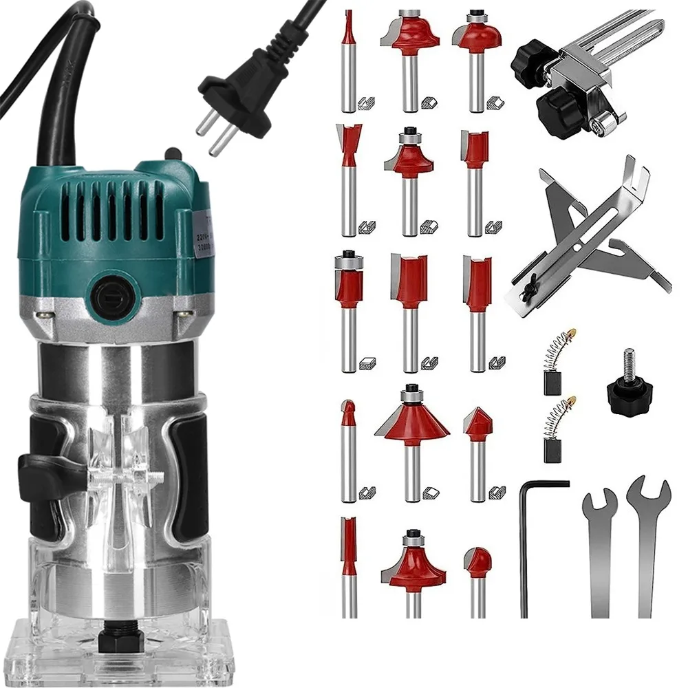 Электрический торцовочный станок 30000 об/мин, вилка США/ЕС, ручная гравировка, фрезерный станок по дереву, триммер, деревообработка, 800 Вт