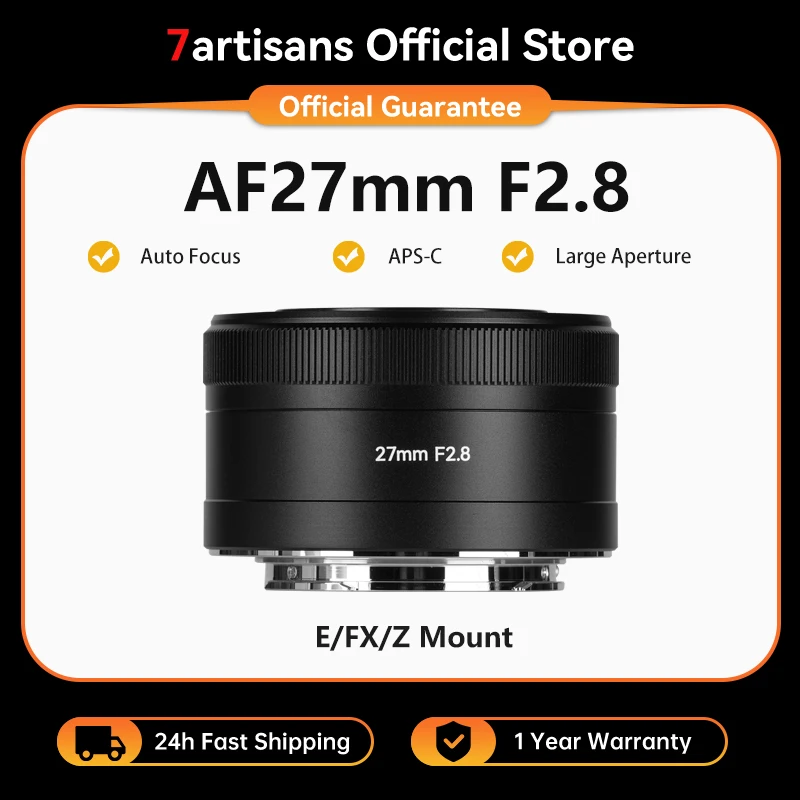 7artisans AF 27mm F2.8 APS-C AutoFocus STM Large Aperture Prime Lens For Sony E A6700 A6600 Zve10 A7m4 Nikon Z Z50 ZFC Z30 Z5 Z6
