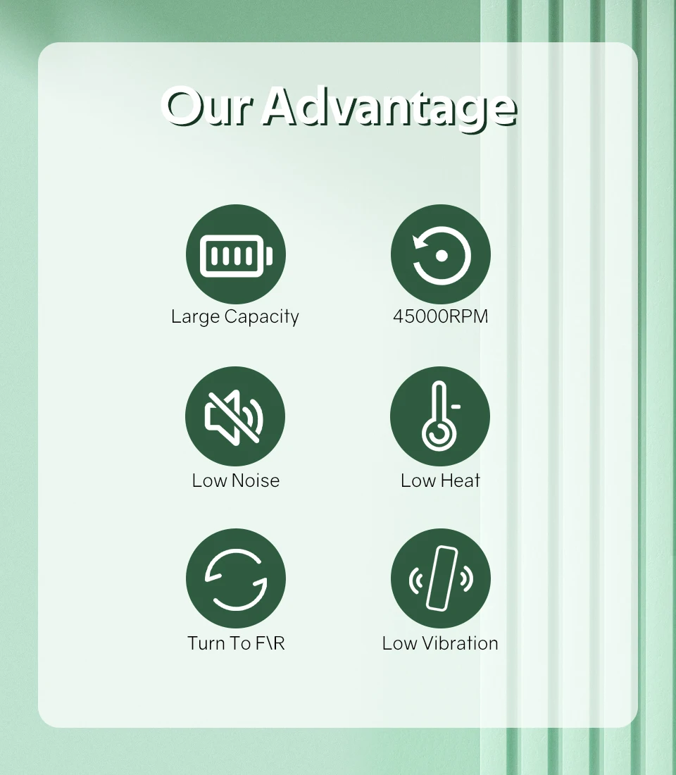 Zestaw frezarki do paznokci 45000 obr./min z wyświetlaczem LED, cicha elektryczna frezarka do manicure, akcesoria i narzędzia do paznokci.