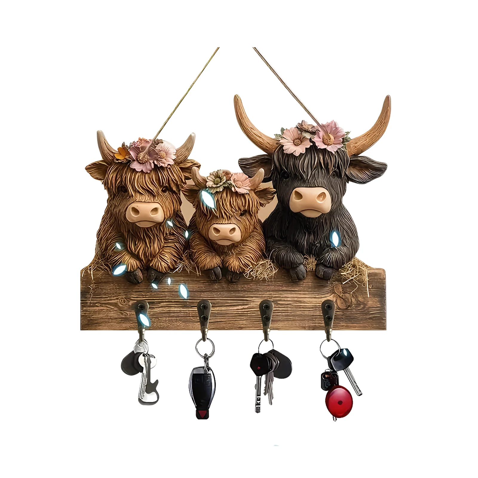 

Деревянный настенный держатель для ключей, 2D плоский декоративный держатель для ключей, простая установка, подставка для ключей для ванной комнаты, гостиной и офиса