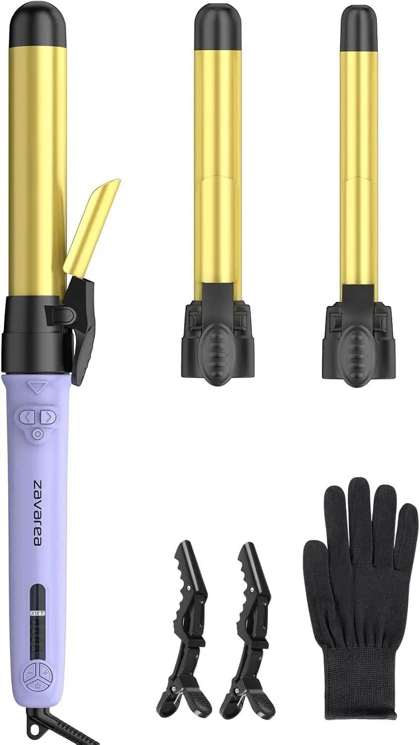 

Автоматический вращающийся набор для завивки волос с 3 сменными насадками, 5 температурными режимами, двойным напряжением для длинных волос