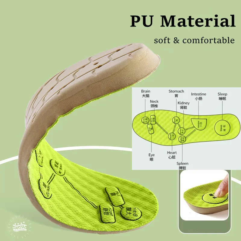 Deodorant Healthy Insoles for Shoes Massage Acupoints Arch Support Plantar Fasciitis Template Insole Men Women Shoe Sole Pads image 6
