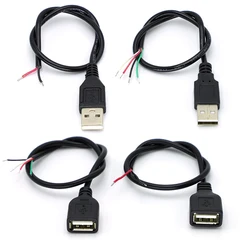 30cm Power Supply Cable 2 Pin USB 2.0 A Female Male 4 Pin Wire Jack Charger Charging Cord Extension Connector DIY 5V Line