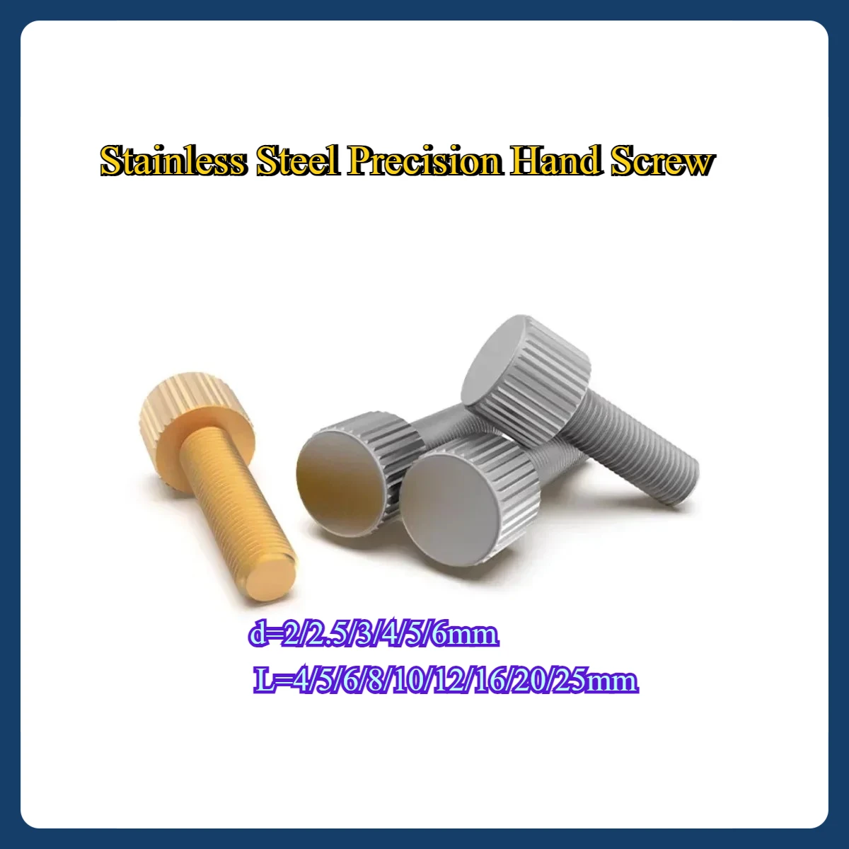 

Stainless Steel Precision Hand Screw / Brass Small Head Knurled Hand Fastener M2-M6