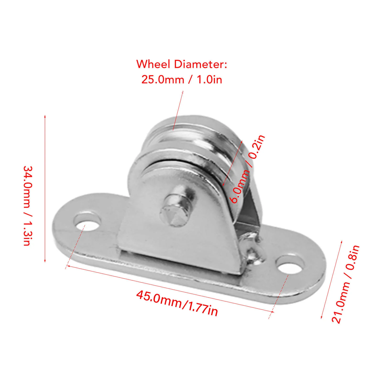 2pcs/4pcs Small Pulley Block Stainless Steel Silent Pulley Roller Wall Mounted Fixed Pulley for Wire Rope Rail Sliding Gate