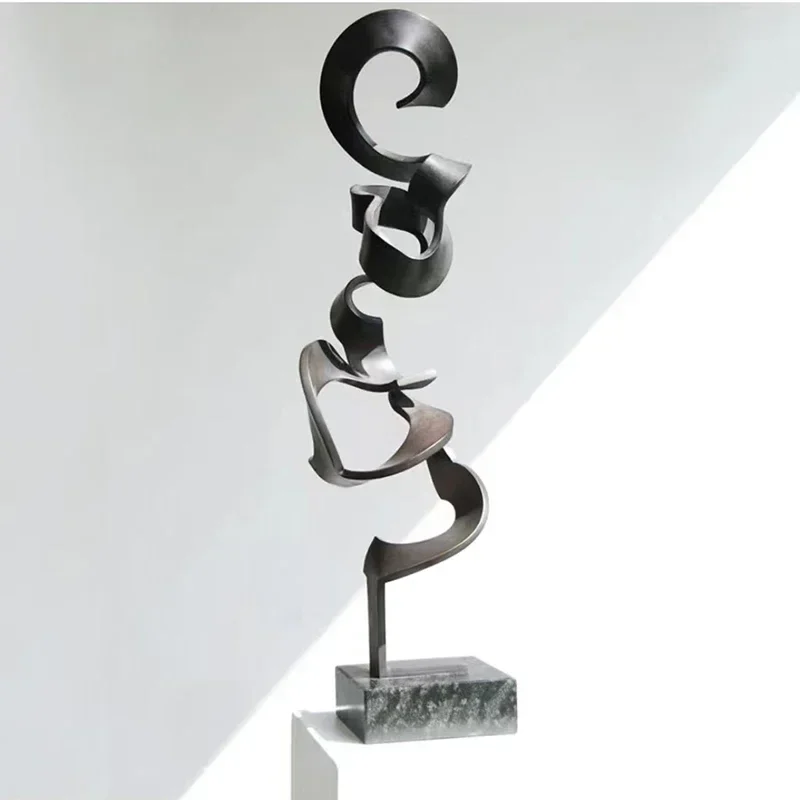 

JC Modern Simple Abstract Sculpture Ornament Sales Model Room Lobby Creative Metal Decoration Ornament