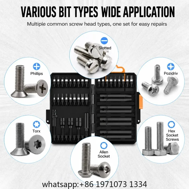 50PCS Impact Driver Bit Set Phillips Slotted Square Hex Screwdriver Bits Power Drill Repair Tool Kit Magnetic Bit Accessories view 2